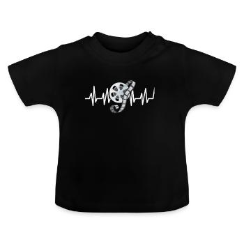 Film - T-shirt bio col rond Bébé - noir - Devant
