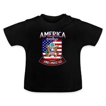 America Fan - Baby Organic T-Shirt with Round Neck - black - Front