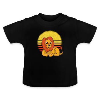 Leo drôle - T-shirt bio col rond Bébé - noir - Devant