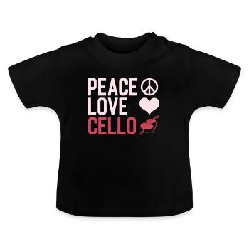 violoncelle - T-shirt bio col rond Bébé - noir - Devant