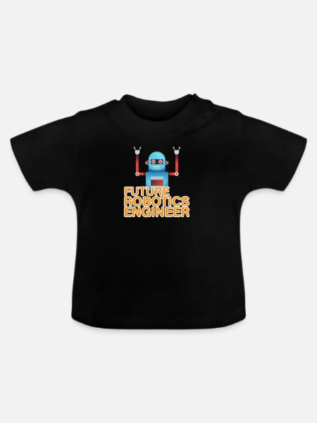 Future robotics engineer - Roboter - Baby Bio-T-Shirt mit Rundhals - Schwarz