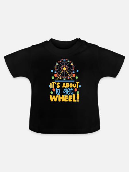 Riesenrad Geschenk - Baby Bio-T-Shirt mit Rundhals - Schwarz