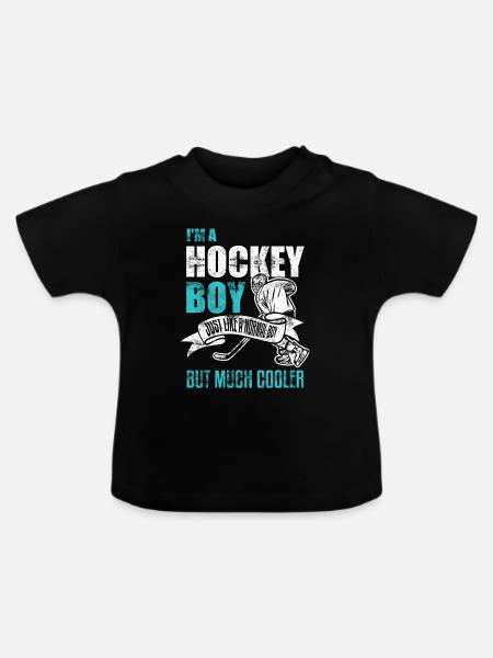Hockey Junge - Baby Bio-T-Shirt mit Rundhals - Schwarz