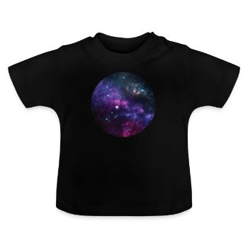 Galaxy space outer space universe galaxy outer space - Baby Organic T-Shirt with Round Neck - black - Front