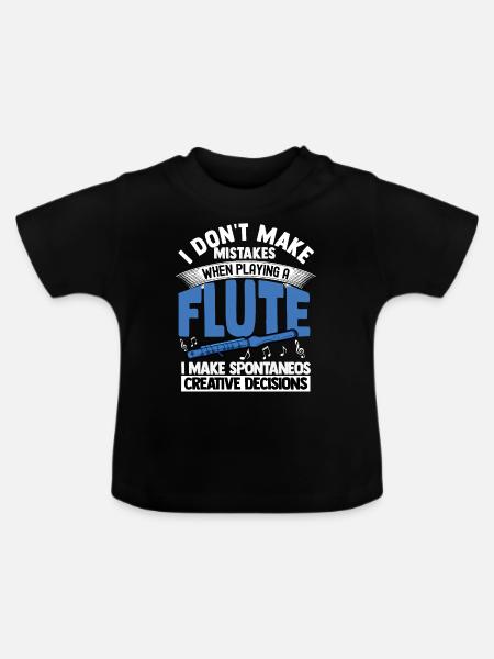 Flöte - Baby Bio-T-Shirt mit Rundhals - Schwarz