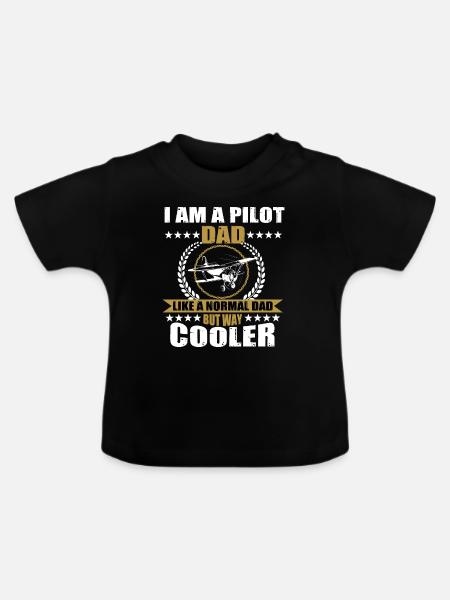 Piloten Papa - Baby Bio-T-Shirt mit Rundhals - Schwarz