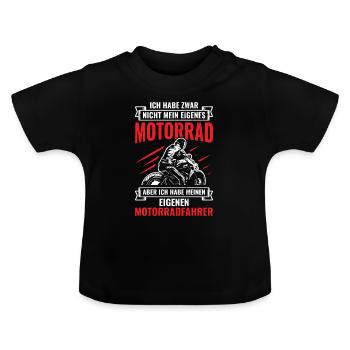 Motorrad - Baby Bio-T-Shirt mit Rundhals - Schwarz - Vorne