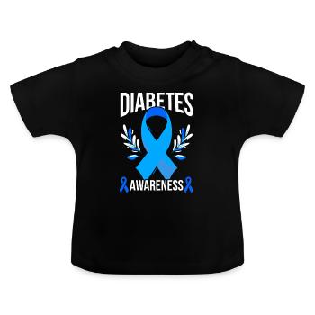 Diabète Famille T1D Diabetic Support - T-shirt bio col rond Bébé - noir - Devant