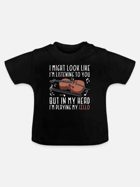 Cello Cellospieler - Baby Bio-T-Shirt mit Rundhals - Schwarz