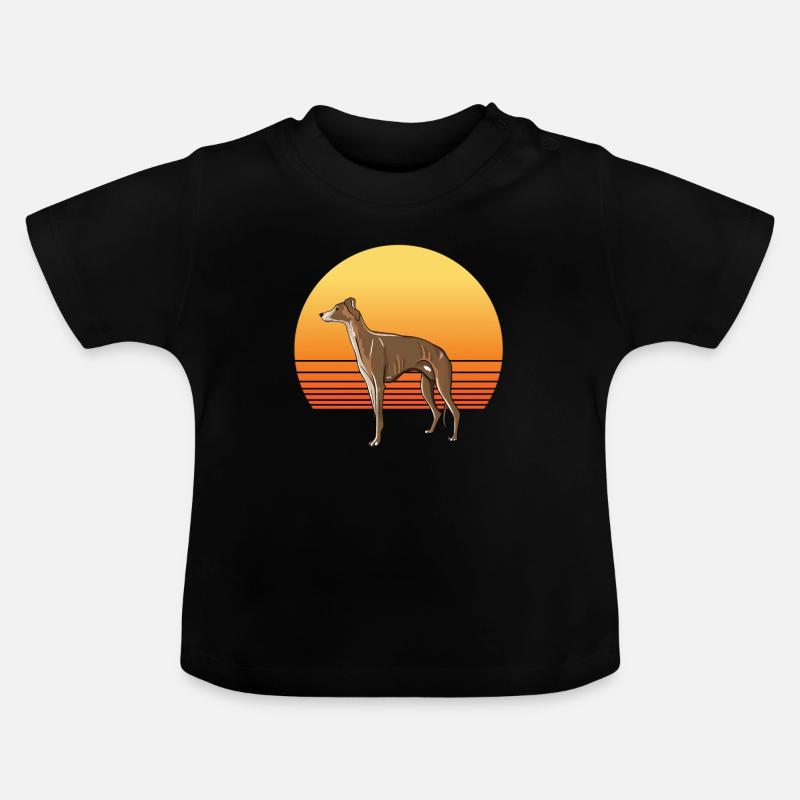 Soleil de lévrier - T-shirt bio col rond Bébé - noir