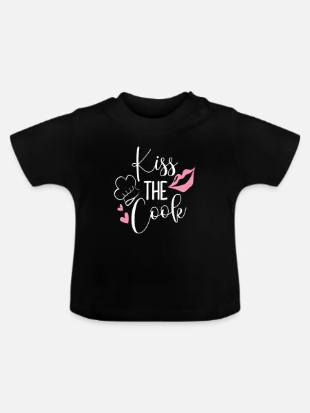 Kiss The Cook - Baby Bio-T-Shirt mit Rundhals - Schwarz