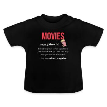 Film - T-shirt bio col rond Bébé - noir - Devant