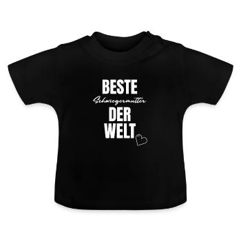 Beste Schwiegermutter der Welt - Baby Bio-T-Shirt mit Rundhals - Schwarz - Vorne