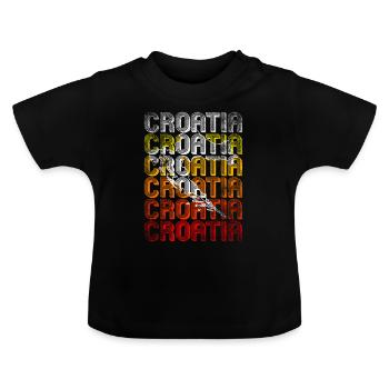 Croatie - T-shirt bio col rond Bébé - noir - Devant