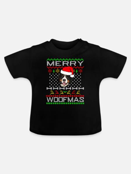 Berner Sennenhund Weihnachten Geschenk - Baby Bio-T-Shirt mit Rundhals - Schwarz