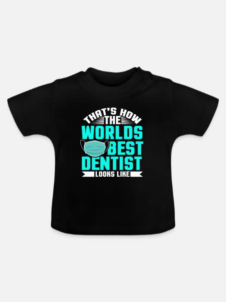 Zahnarzt - Baby Bio-T-Shirt mit Rundhals - Schwarz