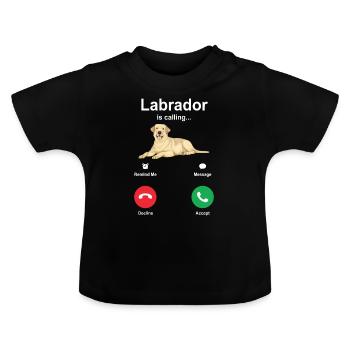 Labrador - Maglietta ecologica con scollo rotondo per neonato - nero - Fronte