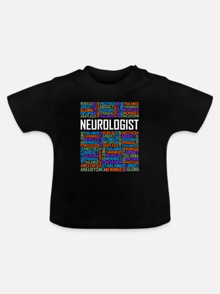 Neurologe - Worte - Baby Bio-T-Shirt mit Rundhals - Schwarz