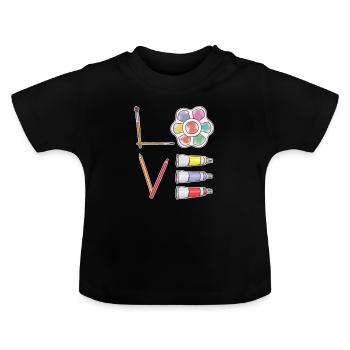 Art painting - Baby Organic T-Shirt with Round Neck - black - Front