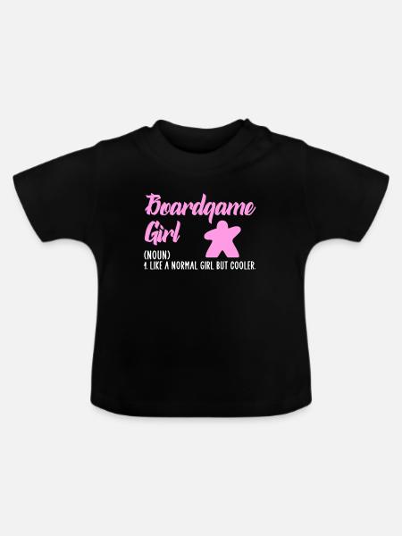 boardgame girl - Baby Bio-T-Shirt mit Rundhals - Schwarz