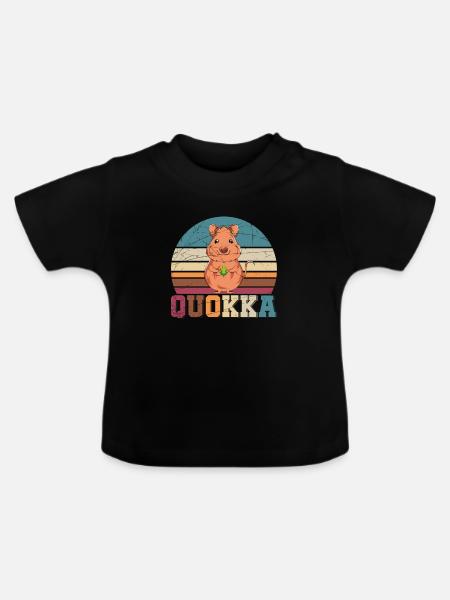 Quokka Australien Tierliebhaber - Baby Bio-T-Shirt mit Rundhals - Schwarz