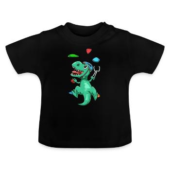 Cadeau drôle d'escalade et d'escalade T-Rex - T-shirt bio col rond Bébé - noir - Devant