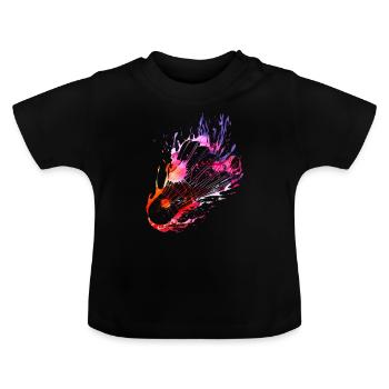 Splash Badminton - Baby Organic T-Shirt with Round Neck - black - Front