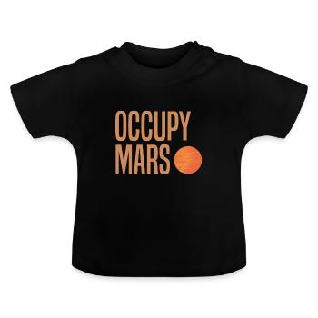 Besetzen Sie den Mars Astronaut Weltraumforschung - Baby Bio-T-Shirt mit Rundhals - Schwarz - Vorne