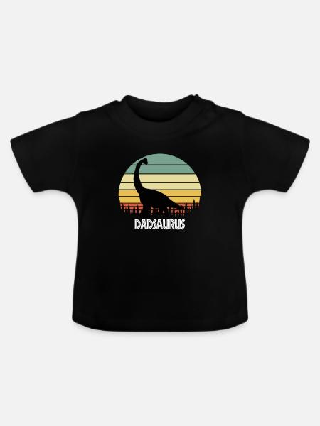 DADSAURUS DAD SAURUS DAD DINOSAUR - Baby Bio-T-Shirt mit Rundhals - Schwarz