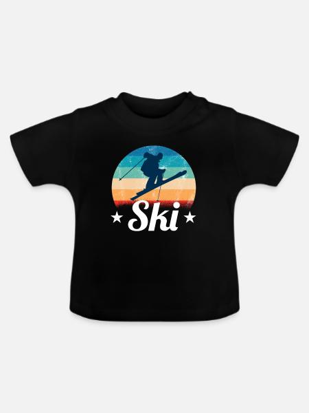 Ski - Baby Bio-T-Shirt mit Rundhals - Schwarz