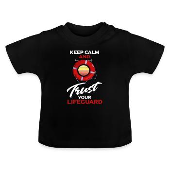 Lifeguard Lifeguard Outdoor Swimming Pool Indoor Swimming Pool - Baby Organic T-Shirt with Round Neck - black - Front