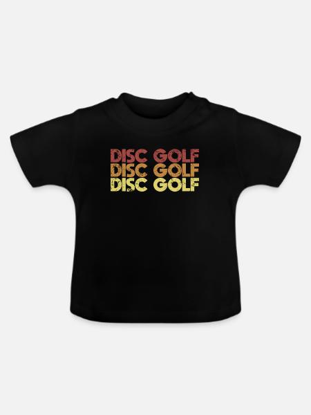 Retro Disc Golf - Baby Bio-T-Shirt mit Rundhals - Schwarz