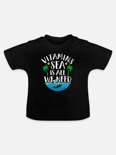 Meer - Baby Bio-T-Shirt mit Rundhals - Schwarz