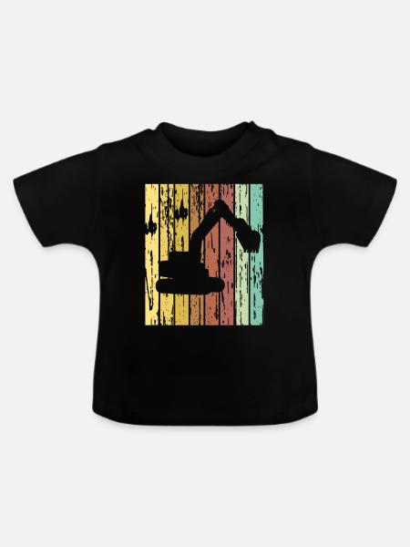 Bagger Kinder - Baby Bio-T-Shirt mit Rundhals - Schwarz