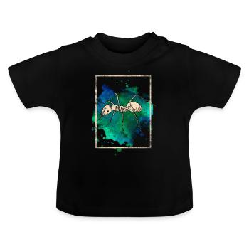 Ant - Baby Organic T-Shirt with Round Neck - black - Front