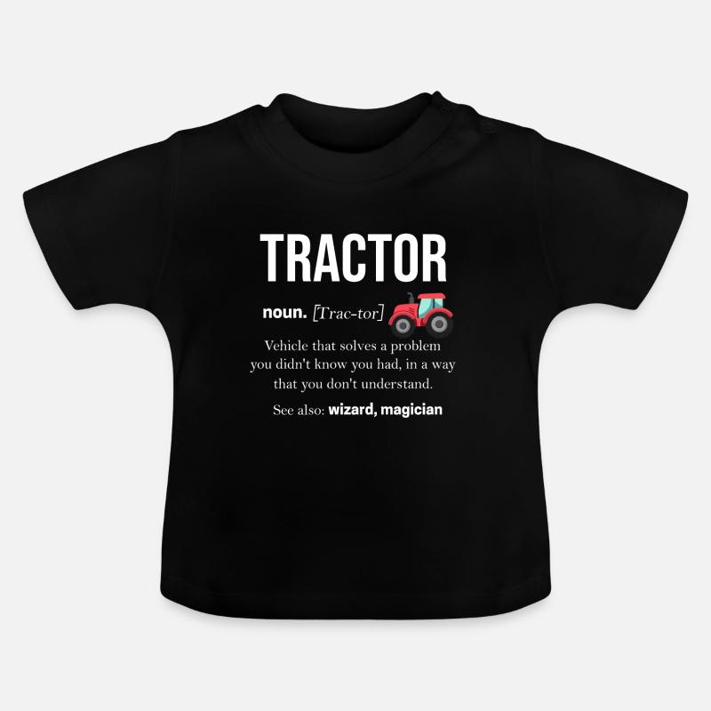 tracteur - T-shirt bio col rond Bébé - noir