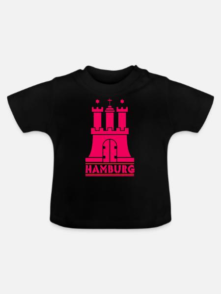 Hamburg Stadt Reisen - Baby Bio-T-Shirt mit Rundhals - Schwarz