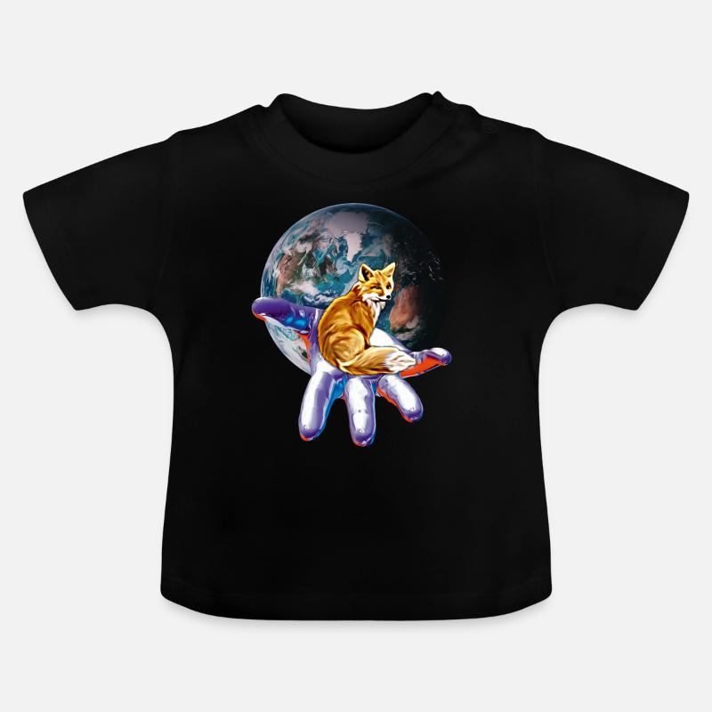 Fuchs - Baby Bio-T-Shirt mit Rundhals - Schwarz