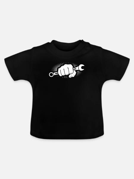 Mechaniker - Baby Bio-T-Shirt mit Rundhals - Schwarz
