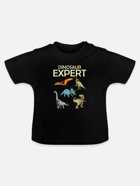 Dinosaurier - Baby Bio-T-Shirt mit Rundhals - Schwarz