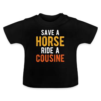 Redneck gag - Baby Organic T-Shirt with Round Neck - black - Front