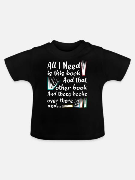 Leseratte liebt Bücher - Baby Bio-T-Shirt mit Rundhals - Schwarz