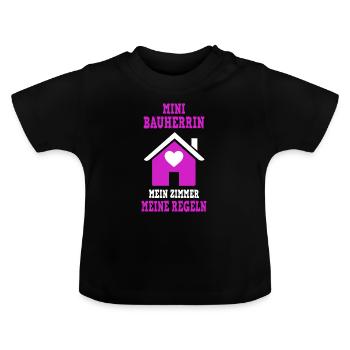 Bauherr Bauherrin Eigenheim Richtfest Familie - Baby Bio-T-Shirt mit Rundhals - Schwarz - Vorne