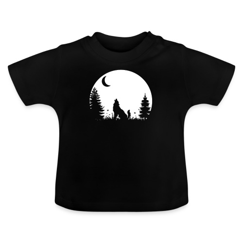 Wolf Wald Wildnis Natur Mond Geschenk - Baby Bio-T-Shirt mit Rundhals