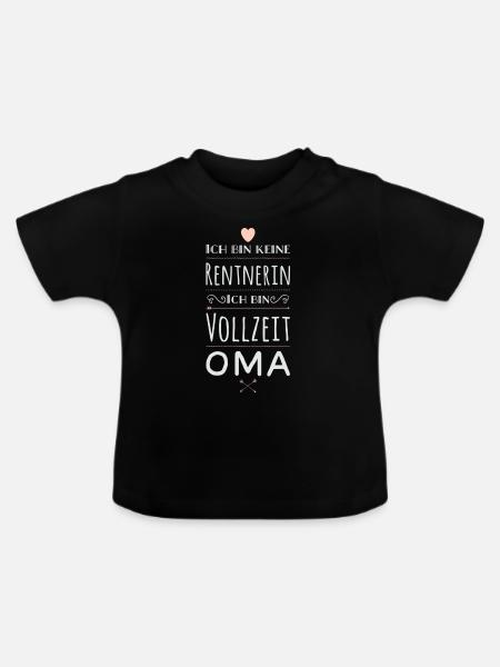Vollzeit Oma Baby Ankündigung Oma - Baby Bio-T-Shirt mit Rundhals - Schwarz