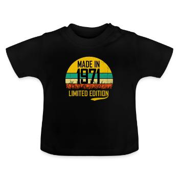 50th Birthday 1971 Gift Funfzig Gift Idea - Baby Organic T-Shirt with Round Neck - black - Front