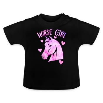 Fille de cheval - T-shirt bio col rond Bébé - noir - Devant
