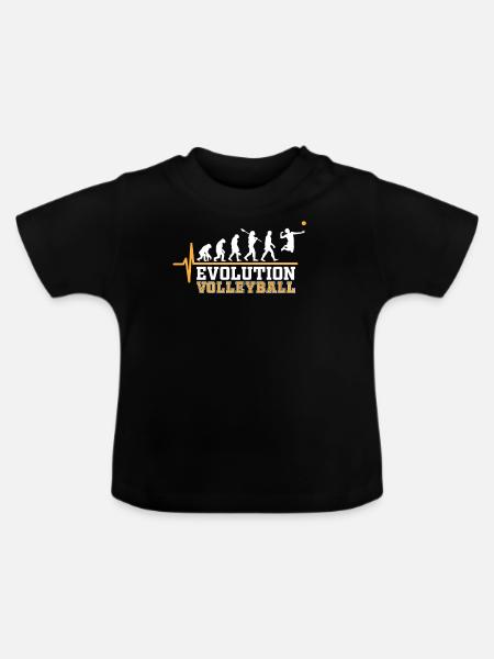 Volleyball Evolution - Baby Bio-T-Shirt mit Rundhals - Schwarz