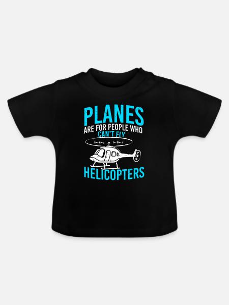 Hubschrauber - Baby Bio-T-Shirt mit Rundhals - Schwarz