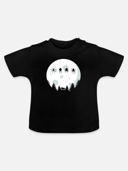 Spinnen - Baby Bio-T-Shirt mit Rundhals - Schwarz